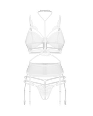 Комплект Obsessive Premisis White 3-pcs crotchless set 2XL/3X SX3120 фото