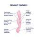 Двосторонній вібратор-кролик Satisfyer Triple Oh Pink, 3 мотори, руків&rsquo;я-масажер SO7780 фото 7