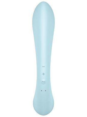 Двосторонній вібратор-кролик Satisfyer Triple Oh Light Blue, 3 мотори, руків&rsquo;я-масажер SO7781 фото