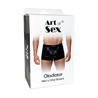 Чоловічі труси з сюрпризом Art of Sex - Gladiator, чорні з ефектом мокрого оксамиту, розмір M SX3403 фото