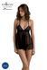 Пеньюар Passion KERRIA CHEMISE black, S/M, мереживний верх, трусики в комплекті SX0489 фото 1