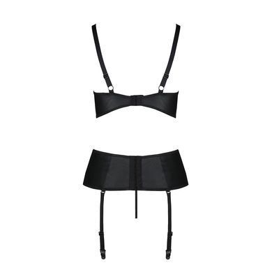 Корсет з відкритими грудьми Passion JANNIES CORSET S/M black, стрінги в наборі SO8446 фото