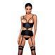 Корсет з відкритими грудьми Passion JANNIES CORSET S/M black, стрінги в наборі SO8446 фото 1