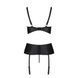 Корсет з відкритими грудьми Passion JANNIES CORSET S/M black, стрінги в наборі SO8446 фото 4