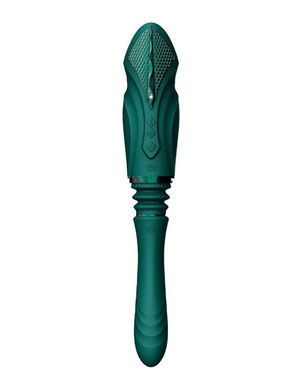 Компактна смарт секс-машина Zalo &ndash; Sesh Turquoise Green, 2 насадки, пульт ДК, кристал Swarovski SO9554 фото