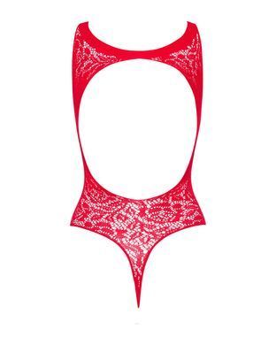 Ажурний бодістокінг із ефектом шнурівки Obsessive B120 teddy red S/M/L, червоний SO7208 фото