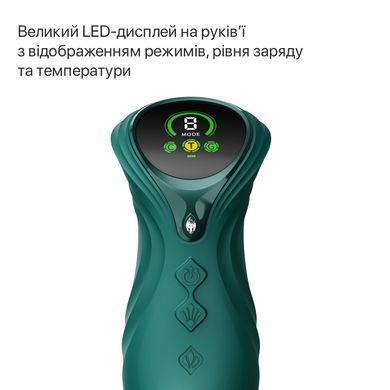 Смарт пульсатор-кролик з вібрацією Zalo Mose 2 Turquoise Green, підігрів до 42 &deg;C, кристал Swarovski SX2687 фото