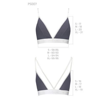 Спортивний топ з подвійними бретелями Passion PS007 TOP L, dark grey SO4263 фото