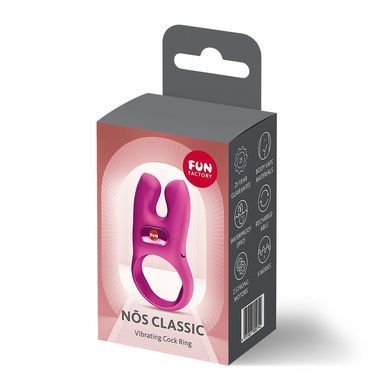 Ерекційне віброкільце з подвійною стимуляцією клітора Fun Factory NŌS CLASSIC Magenta, 2 мотори SX3697 фото