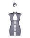 Еротичний костюм стюардеси Obsessive Stewardess 3 pcs grey S/M, сірий, сукня, стрінги, пілотка SO7308 фото 5