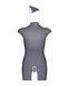 Еротичний костюм стюардеси Obsessive Stewardess 3 pcs grey S/M, сірий, сукня, стрінги, пілотка SO7308 фото 6