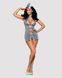 Еротичний костюм стюардеси Obsessive Stewardess 3 pcs grey S/M, сірий, сукня, стрінги, пілотка SO7308 фото 3