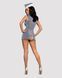 Еротичний костюм стюардеси Obsessive Stewardess 3 pcs grey S/M, сірий, сукня, стрінги, пілотка SO7308 фото 4