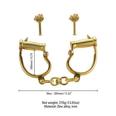 Наручники LOCKINK Love-slave Handcuffs, золотисті, металеві, у формі стремен SX0897 фото
