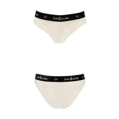 Трусики з широкою гумкою і мереживом Passion PS001 PANTIES M, ecru SO4164 фото