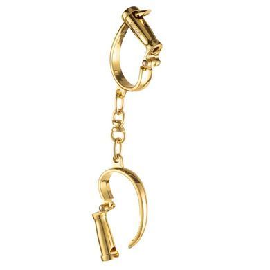 Наручники LOCKINK Love-slave Handcuffs, золотисті, металеві, у формі стремен SX0897 фото
