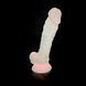 Фалоімітатор SilexD Johnny Pink Glow in the dark, двошаровий, силікон+Silexpan, діаметр 3,5см SO7026 фото 11
