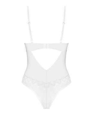 Боді Obsessive Alissium Teddy White, XS/S, ліф з м&rsquo;якою чашкою, високі вирізи для ніг SX0594 фото