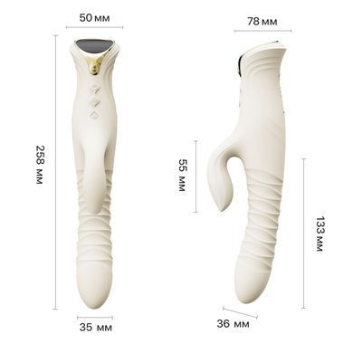 Смарт пульсатор-кролик з вібрацією Zalo Mose 2 Ivory White, підігрів до 42 &deg;C, кристал Swarovski SX2689 фото