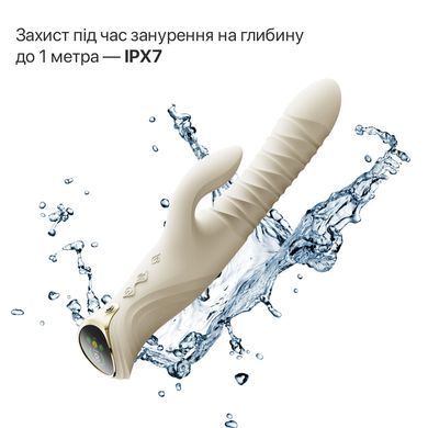 Смарт пульсатор-кролик з вібрацією Zalo Mose 2 Ivory White, підігрів до 42 &deg;C, кристал Swarovski SX2689 фото