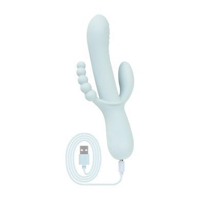 Вібратор-кролик Good Vibes Only - SAGE Triple Stimulation Vibe Soft Silicone - Blue SX3074 фото
