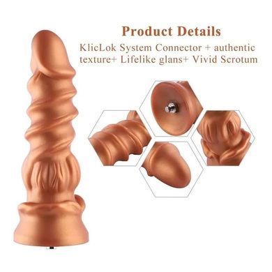 Фалоімітатор для секс-машин Hismith Spiral Grain Silicone Dildo Monster Series, спіральний рельєф SO9961 фото