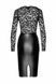 Сукня Noir Handmade F295 Euphoria, S, black, мереживо, глибоке декольте, спідниця міді під латекс SX0207 фото 5
