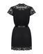 Сатиновий відкритий пеньюар на поясі Obsessive 810-PEI&ndash;1 peignoir black S/M, чорний SO7160 фото 6