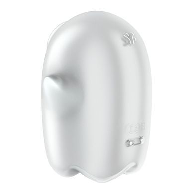 Вакуумний кліторальний стимулятор з вібрацією Satisfyer Glowing Ghost White, світиться в темряві SX0544 фото