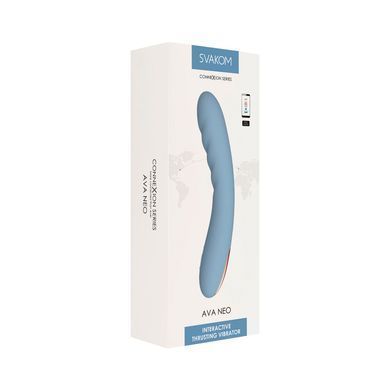 Смарт-вібратор з пульсацією Svakom Ava Neo Cornflower Blue, 15 режимів роботи, водонепроникний SO8977 фото