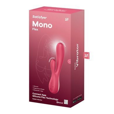 Смарт вібратор-кролик Satisfyer Mono Flex Red, 2 мотори, керування через інтернет SO3900 фото