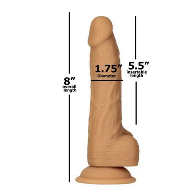 Фалоімітатор ADDICTION Dual Density Silicone Dildo Caramel 8&Prime;, присоска, діаметр 4,3 см, віброкуля SO8243 фото