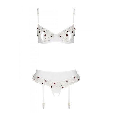 Сексуальний комплект з поясом для панчіх Passion LOVELIA SET L/XL, white SO4780 фото