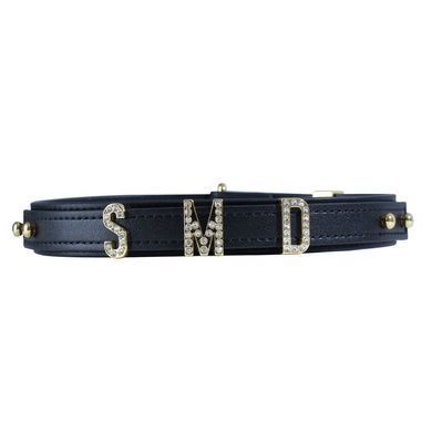 Нашийник LOCKINK Dark DIY Alphabet Collar, чорний, штучна шкіра, букви зі стразами SX0900 фото
