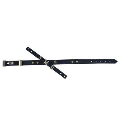 Нашийник LOCKINK Dark DIY Alphabet Collar, чорний, штучна шкіра, букви зі стразами SX0900 фото