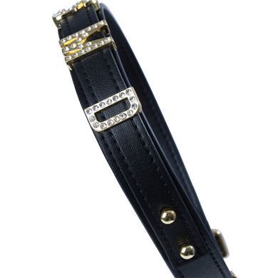 Нашийник LOCKINK Dark DIY Alphabet Collar, чорний, штучна шкіра, букви зі стразами SX0900 фото