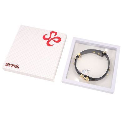 Нашийник LOCKINK Dark DIY Alphabet Collar, чорний, штучна шкіра, букви зі стразами SX0900 фото