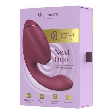 Подвійний вакуумний кліторальний стимулятор з вібрацією Womanizer Next Duo - Dusky Pink SX3868 фото