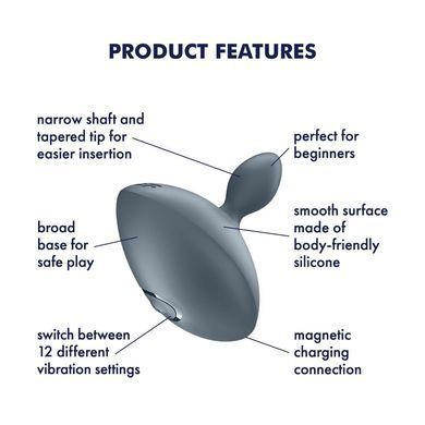 Анальна вібропробка Satisfyer Booty Absolute Beginners 4, для початківців, ввідна частина 3 см SX0545 фото