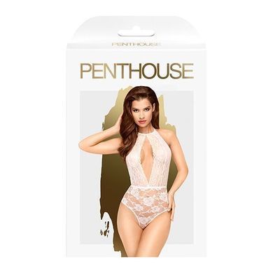 Боді з глибоким декольте та високими трусиками Penthouse - Toxic Powder White L/XL SO9597 фото