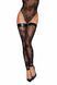 Панчохи без миска Noir Handmade F243 Tulle stockings with patterned flock embroidery, XXL SX0159 фото 3