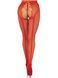 Стрип-колготки Leg Avenue Crotchless Net Tights with Heart Backseam, One Size, червоні, з доступом SX1052 фото 3