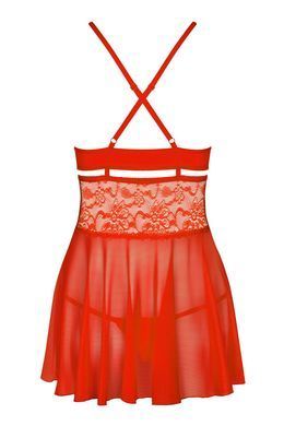 Бебі-дол Obsessive 838-BAB-3 babydoll & thong red L/XL SX1120 фото