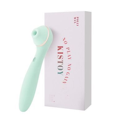 Вакуумний стимулятор з вібратором KISSTOY Polly Max Cyan SO9559 фото