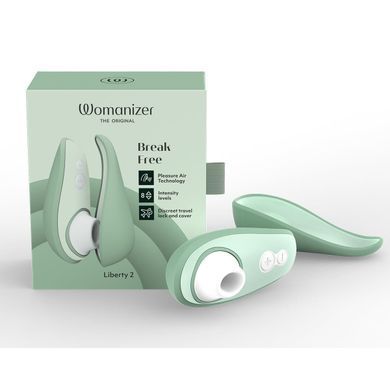 Вакуумний кліторальний стимулятор Womanizer Liberty 2 Sage, 8 режимів, магнітна кришечка SX0520 фото