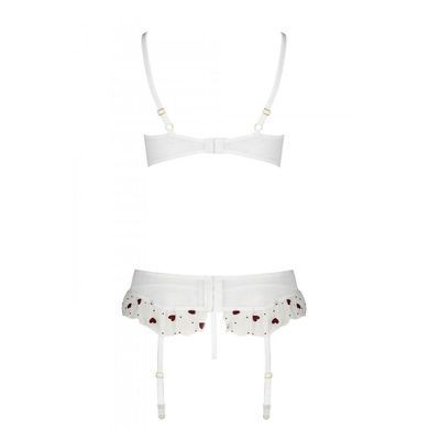 Сексуальний комплект з поясом для панчіх Passion LOVELIA SET XXL/XXXL, white SO4782 фото
