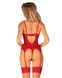 Комплект корсет та стрінги Obsessive Ingridia corset & thong M/L, червоний SO9029 фото 2