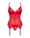 Комплект корсет та стрінги Obsessive Ingridia corset & thong M/L, червоний SO9029 фото 3