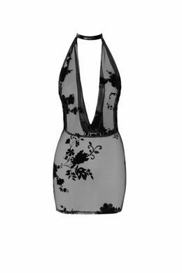 Сукня Noir Handmade F313 Mythos, M, black, прозора, міні, відкрита спина, декор зі стразів SX0316 фото