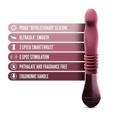 Пульсатор для точки G Blush Temptasia &ndash; Trixie Thrusting Dildo &ndash; Wine Red, 3 швидкості SO8835 фото